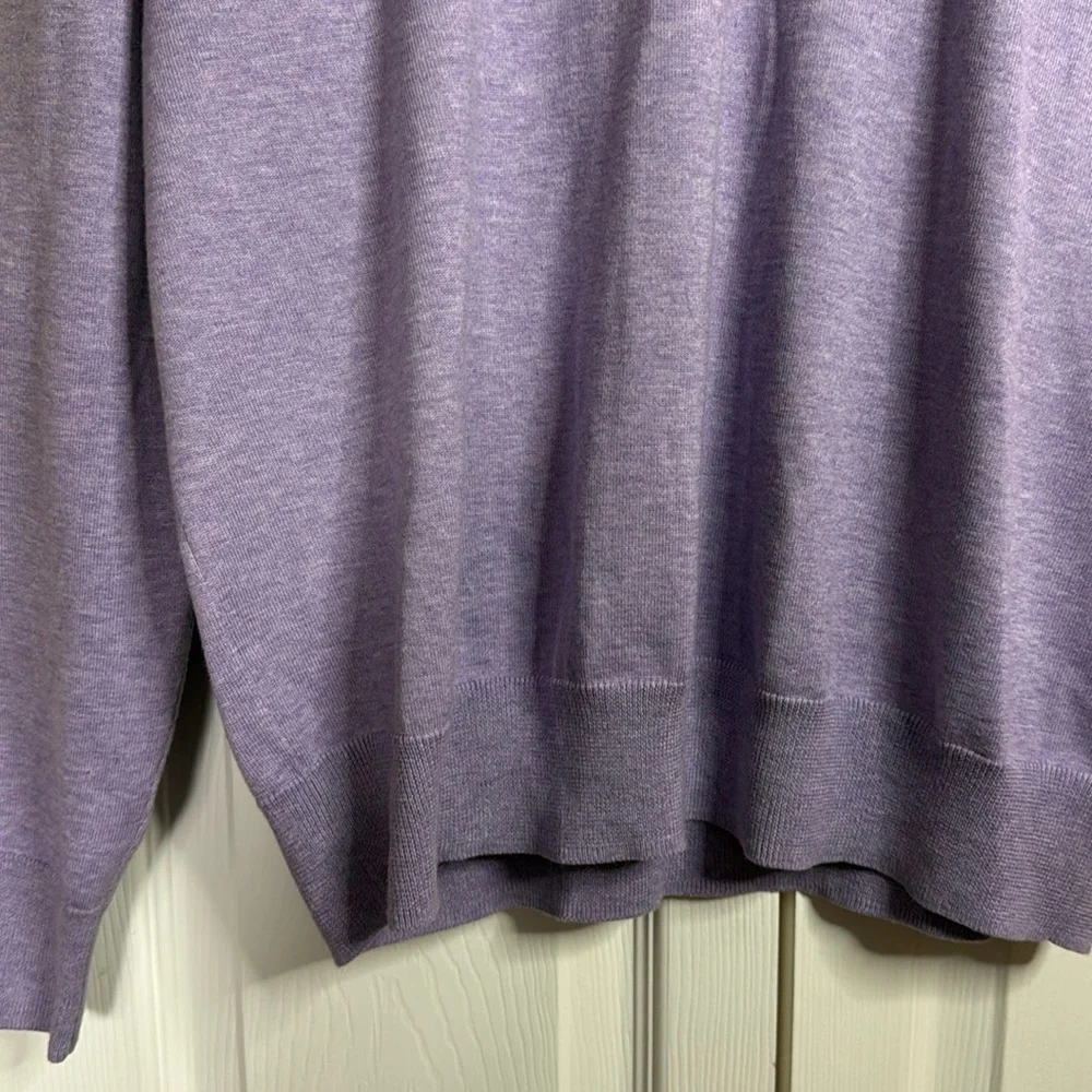 Men’s Brooks Brothers Lavender V-Neck Cotton Sweater size L